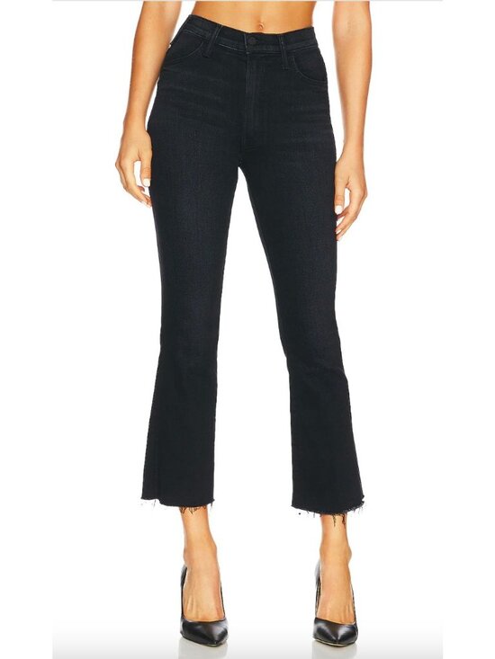 MOTHER Denim - MOTHER Denim The Hustler Ankle Fray Jeans Size 33 Encounters at Night Black